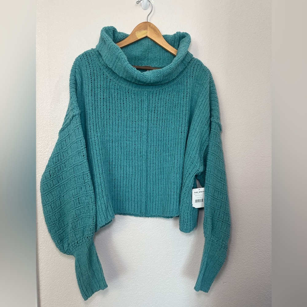 NWT Free People Emerald Aura Be Yours Pullover Balloon Sleeve Sweater XL Boho - Picture 5 of 13
